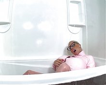 Futa Huge Cum Shower on Me! Spraying Load in My Mouth, Cum in Eye and Cum on Walls!