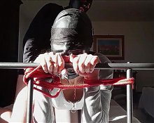 30 Minutes Bondage Fucking and Sucking on Miniskirt, Pantyhose and High Heels, with Cum on Tits
