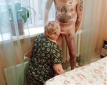 my morning started with a good hand job and a blowjob of my dick by my mother-in-law