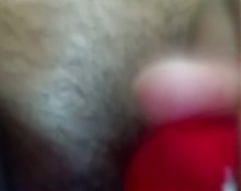 Mature masturbates by video call with dildo.